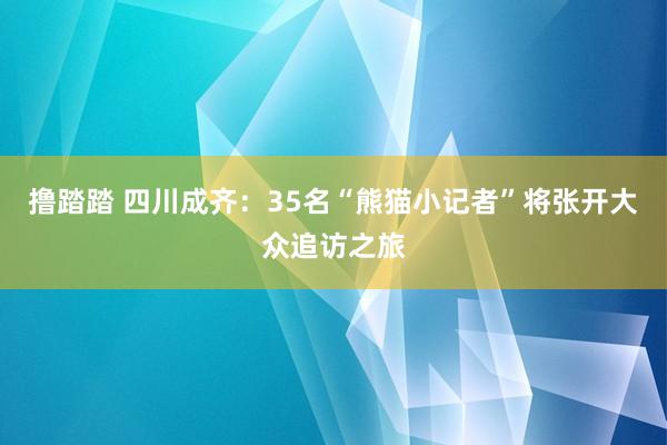 撸踏踏 四川成齐：35名“熊猫小记者”将张开大众追访之旅