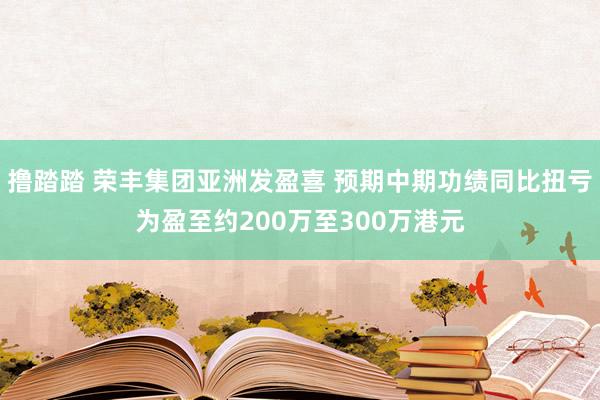 撸踏踏 荣丰集团亚洲发盈喜 预期中期功绩同比扭亏为盈至约200万至300万港元