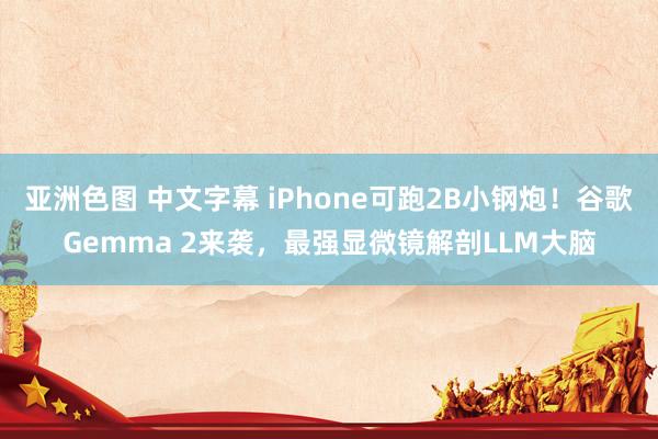 亚洲色图 中文字幕 iPhone可跑2B小钢炮！谷歌Gemma 2来袭，最强显微镜解剖LLM大脑