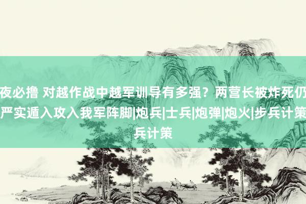 夜必撸 对越作战中越军训导有多强？两营长被炸死仍严实遁入攻入我军阵脚|炮兵|士兵|炮弹|炮火|步兵计策